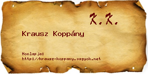 Krausz Koppány névjegykártya