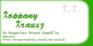koppany krausz business card